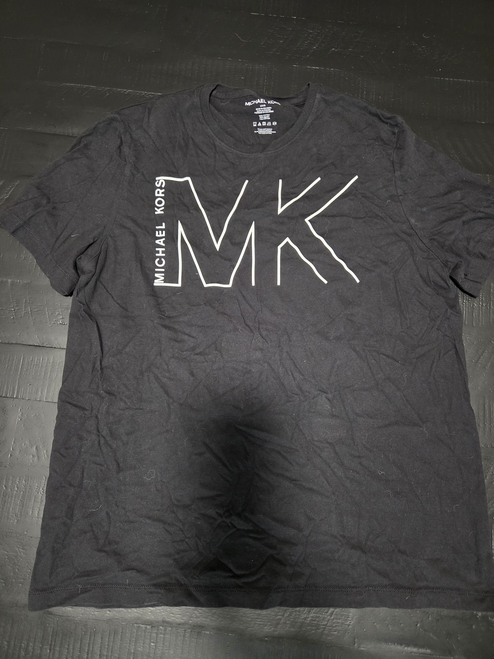 Michael Kors Men's MK Logo Crew Neck T‑Shirt — Black